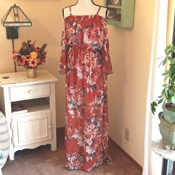 As U Wish Off-Shoulder Maxi Dress - Picture 1 of 11